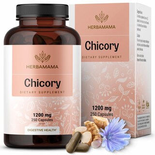 Foto 1 | Foto 1 | Suplemento Herbamama: Cápsulas De Inulina De Achicoria, 1200 Mg, 250 Cápsulas - Venta Internacional.