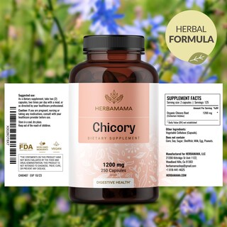 Foto 7 | Foto 7 | Suplemento Herbamama: Cápsulas De Inulina De Achicoria, 1200 Mg, 250 Cápsulas - Venta Internacional.