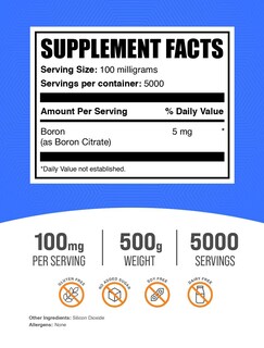 Foto 2 | Foto 2 | Suplemento Bulksupplements.com Citrato De Boro 5 Mg Para Hombres Y Mujeres - Venta Internacional.