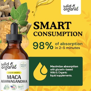 Foto 4 | Foto 4 | Suplementos De Maca Ashwagandha Salvaje Y Orgánica, 120 Ml, Sin Alcohol - Venta Internacional.