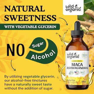 Foto 6 | Foto 6 | Suplementos De Maca Ashwagandha Salvaje Y Orgánica, 120 Ml, Sin Alcohol - Venta Internacional.