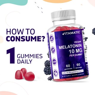 Foto 3 | Foto 3 | Suplemento Vitamático: Gomitas De Melatonina, 10 Mg, Paquete De 2, 120 Veganas - Venta Internacional.