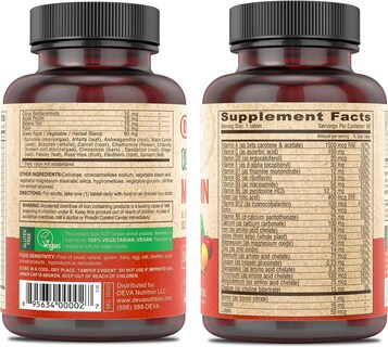 Foto 2 | Foto 2 | Suplemento Multivitamínico Y Mineral Vegano Deva 90 Comprimidos X2 - Venta Internacional.