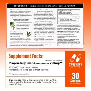 Foto 2 | Foto 2 | Supplement Percepta, Soporte Para La Memoria A Base De Plantas, Suministro Para 30 Días - Venta Internacional.