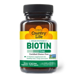 Foto 1 | Foto 1 | Suplemento Country Life De Biotina De Alta Potencia, 5 Mg, 120 Cápsulas Veganas - Venta Internacional.