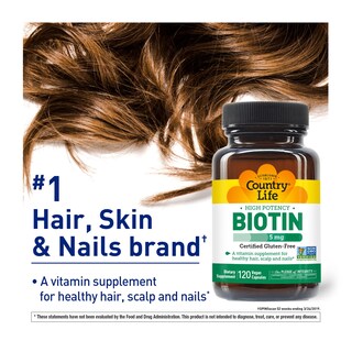 Foto 4 | Foto 4 | Suplemento Country Life De Biotina De Alta Potencia, 5 Mg, 120 Cápsulas Veganas - Venta Internacional.
