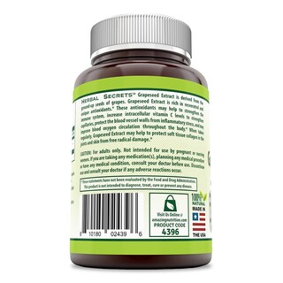 Foto 2 | Foto 2 | Suplemento De Extracto De Semilla De Uva Herbal Secrets 400 Mg 120 Cápsulas - Venta Internacional.