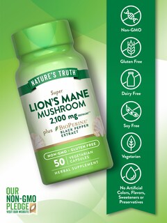 Foto 3 | Foto 3 | Suplemento Lions Mane Mushroom, 2100 Mg, 50 Cápsulas, Nature's Truth - Venta Internacional.