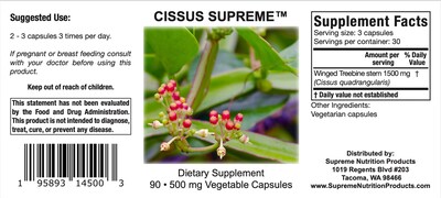 Foto 4 | Foto 4 | Supreme Nutrition Cissus Supreme 90 Cápsulas Vegetarianas - Venta Internacional.