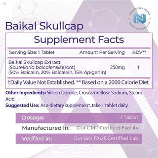 Foto 2 | Foto 2 | Suplemento De Extracto De Escutelaria De Baikal De Nootropics Depot 250 Mg X60 - Venta Internacional.