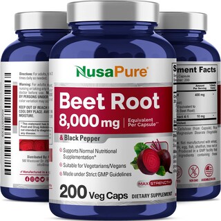 Foto 4 | Foto 4 | Suplemento Nusapure De Raíz De Remolacha De 8000 Mg Con Pimienta Negra, 200 Cápsulas - Venta Internacional.