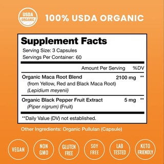 Foto 2 | Foto 2 | Suplemento Nutrachamps De Raíz De Maca Orgánica, 2100 Mg, 180 Cápsulas - Venta Internacional.