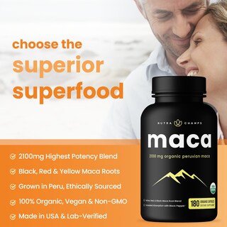 Foto 3 | Foto 3 | Suplemento Nutrachamps De Raíz De Maca Orgánica, 2100 Mg, 180 Cápsulas - Venta Internacional.