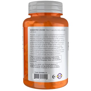 Foto 3 | Foto 3 | Suplemento Now Foods Sports Nutrition, Piruvato, 600 Mg, 100 Cápsulas - Venta Internacional.
