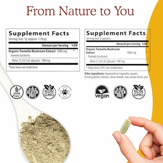 Foto 3 | Foto 3 | Suplemento De Extracto De Hongo Tremella Real Mushrooms, 120 Unidades - Venta Internacional.