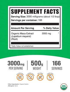 Foto 2 | Foto 2 | Suplemento Bulksupplements.com Extracto De Raíz De Maca Orgánica 500 G - Venta Internacional.