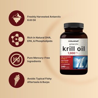 Foto 3 | Foto 3 | Suplemento De Aceite De Krill Antártico Naturebell 1000 Mg 240 Cápsulas Blandas - Venta Internacional.