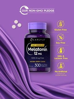 Foto 4 | Foto 4 | Suplemento Carlyle Melatonin 12 Mg De Disolución Rápida, 300 Comprimidos - Venta Internacional.