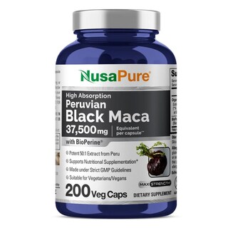 Foto 1 | Foto 1 | Suplemento De Raíz De Maca Negra Nusapure 37.500 Mg 200 Cápsulas - Venta Internacional.