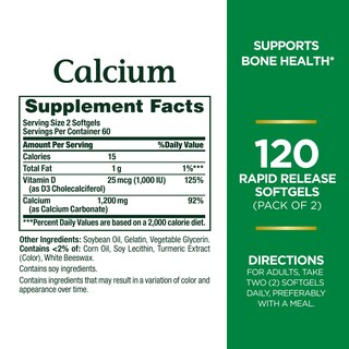 Foto 2 | Foto 2 | Suplemento Nature's Bounty Calcium +1000 Ui De Vitamina D3 240 Cápsulas Blandas - Venta Internacional.