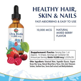 Foto 2 | Foto 2 | Suplemento Kal Ultra Biotin Dropins De 10,000 Mcg Para Cabello, 30 Ml - Venta Internacional.