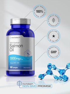 Foto 6 | Foto 6 | Suplemento De Aceite De Salmón Salvaje De Alaska Horbaach 180 Cápsulas Blandas - Venta Internacional.