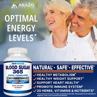 Foto 4 | Foto 4 | Suplemento Arazo Nutrition Blood Sugar 365 120 Píldoras - Venta Internacional