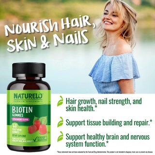 Foto 6 | Foto 6 | Suplemento De Gomitas De Biotina Naturelo De 2500 Mcg Para Cabello, Piel Y  - Venta Internacional.