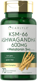 Foto 1 | Foto 1 | Suplemento Carlyle Ksm-66 De Ashwagandha En Cápsulas De 600 Mg Con Melatonina - Venta Internacional.