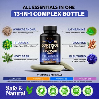 Foto 3 | Foto 3 | Suplemento Cortisol Balance de 600 mg 60 Cápsulas Suministro para 2 Meses - Venta Internacional