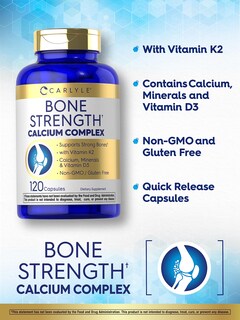 Foto 3 | Foto 3 | Suplemento Carlyle Bone Strength, 120 Cápsulas, Complejo De Calcio - Venta Internacional.