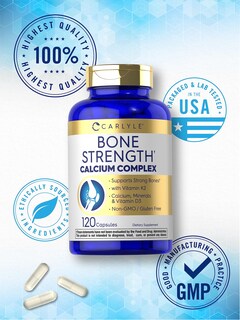 Foto 5 | Foto 5 | Suplemento Carlyle Bone Strength, 120 Cápsulas, Complejo De Calcio - Venta Internacional.