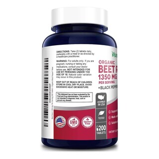 Foto 3 | Foto 3 | Suplemento De Raíz De Remolacha Nusapure 1350 Mg 200 Tabletas Orgánicas - Venta Internacional.