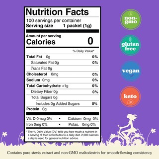Foto 7 | Foto 7 | Edulcorante Nunaturals, Polvo De Stevia Blanca, 100 Paquetes - Venta Internacional.