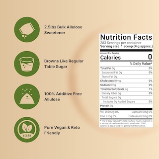Foto 3 | Foto 3 | Edulcorante De Alulosa Natubell 1,13 Kg, Apto Para Cetogénicos Y Veganos - Venta Internacional.