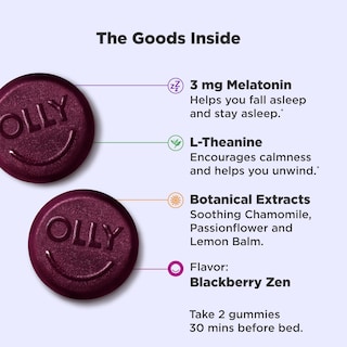 Foto 2 | Foto 2 | Sleep Gummy Olly, 3 Mg De Melatonina Con L-teanina, 30 Días, 60 Unidades - Venta Internacional.