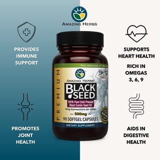 Foto 5 | Foto 5 | Suplemento De Aceite De Semilla Negra Amazing Herbs 90 Cápsulas 500 Mg - Venta Internacional.