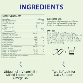 Foto 2 | Foto 2 | Complementa Mistaccy Coq10 Ubiquinol 600 Mg Con Vitamina E 60 So - Venta Internacional.