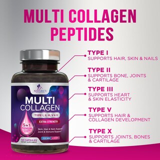 Foto 3 | Foto 3 | Píldoras De Colágeno Nature's Nutrition De Múltiples Tipos I, Ii, Iii, V - Venta Internacional.
