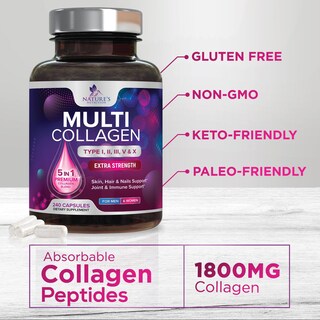 Foto 6 | Foto 6 | Píldoras De Colágeno Nature's Nutrition De Múltiples Tipos I, Ii, Iii, V - Venta Internacional.