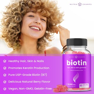 Foto 3 | Foto 3 | Gomitas Nutrachamps Biotina 10000 Mcg De Alta Potencia 5000 Mcg X30 - Venta Internacional.