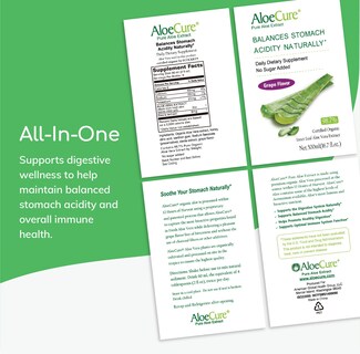 Foto 6 | Foto 6 | Jugo De Aloe Vera Aloecure, Sabor A Uva Orgánica Usda, 1 Litro - Venta Internacional.