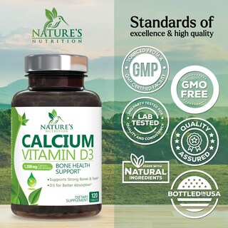 Foto 4 | Foto 4 | Suplemento De Calcio Nature's Nutrition 1200 Mg + Vitamina D3 - Venta Internacional.