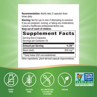 Foto 5 | Foto 5 | Suplemento Nature's Way Herbal Neem Leaf 100 Cápsulas - Venta Internacional.