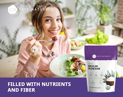 Foto 5 | Foto 5 | Inulina En Polvo Kate Naturals, Fibra Prebiótica Orgánica, 240 Ml - Venta Internacional.