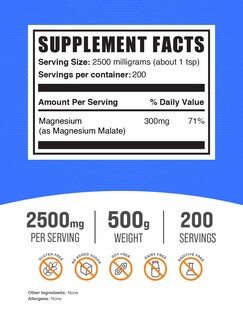 Foto 2 | Foto 2 | Suplemento De Magnesio Bulksupplements.com Malato De Magnesio - Venta Internacional.