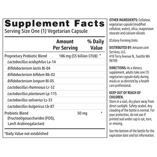 Foto 5 | Foto 5 | Probiotic Amazon Basics 35 Mil Millones De Cfu (30 Cápsulas Vegetarianas) - Venta Internacional.