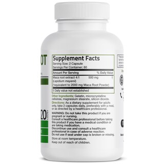 Foto 2 | Foto 2 | Suplemento Bronson Maca Root 120 Cápsulas Vegetarianas - Venta Internacional.