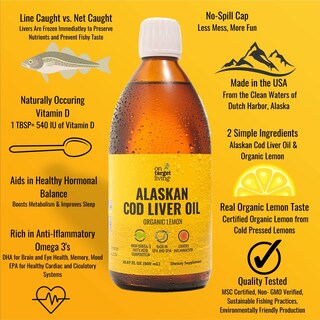 Foto 7 | Foto 7 | Aceite De Hígado De Bacalao On Target Living Alaskan 500 Ml Con Sabor A Limón - Venta Internacional.