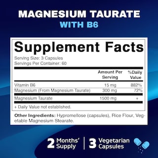 Foto 2 | Foto 2 | Suplemento Vitamático De Taurato De Magnesio 1500 Mg 180 Cápsulas - Venta Internacional.